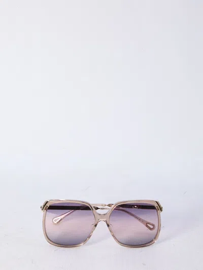 Chloé Brown Recycled Acetate Sunglasses In Purple