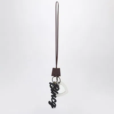 Balenciaga Vivienne Westwood  Black Leather Credit Card Holder Orb In Brown