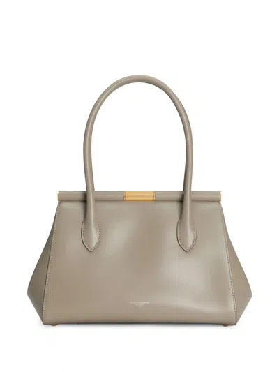 Dolce & Gabbana Marlene Handbag In Taupe Colour In Black