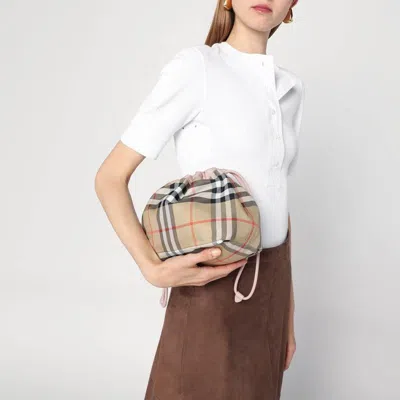 Burberry Ls Drawstring Pouch Rev Nyn In Pink
