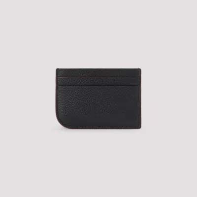 Alexander Mcqueen Black Leather Card Holder In Black