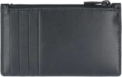 Alexander Mcqueen Black Leather Card Holder In Black