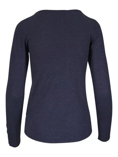 Brunello Cucinelli Cashmere Boat Neck Sweater In Blue