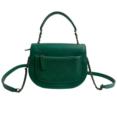 Pre-owned Chanel Green Leather Shoulder Bag ()