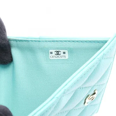 Pre-owned Chanel Green Leather Wallet (bi-fold) ()