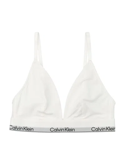 Calvin Klein Womens Modern Lightly Lined Triangle Bra In White