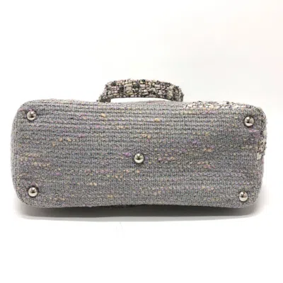 Pre-owned Chanel Ligne Cambon Purple Tweed Shoulder Bag Tote Bag ()