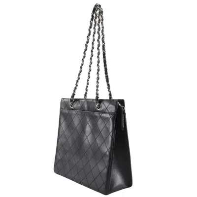 Pre-owned Chanel Matelasse Black Grained Calfskin Tote Bag ()