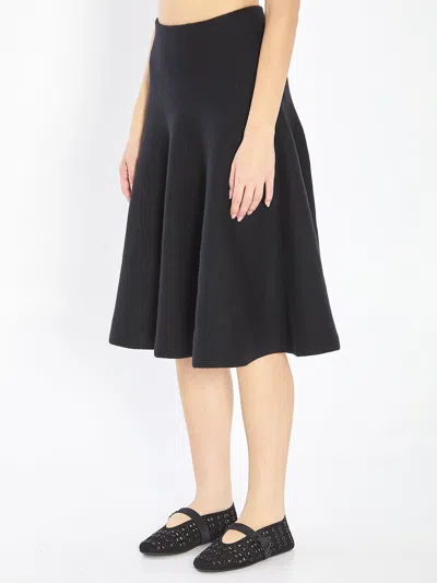 Alaïa Alaia A-line Knit Skirt In Blue