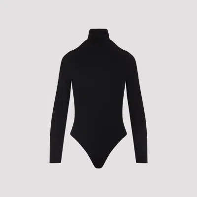 Alaïa Alaia Fluid Jersey Bodysuit With Heart Cut-out In Black
