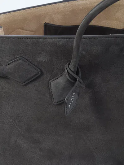 Alaïa Alaia Tote Bag Le Teckel In Nabuck In Gray