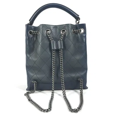 Pre-owned Chanel Matelasse Blue Leather Handbag Shoulder Bag ()