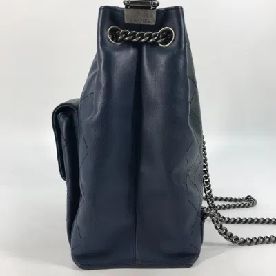 Pre-owned Chanel Matelasse Blue Leather Handbag Shoulder Bag ()