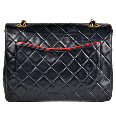 Pre-owned Chanel Matelasse Navy Leather Shoulder Bag () In Blue