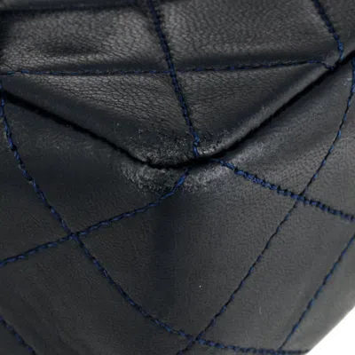 Pre-owned Chanel Matelasse Navy Leather Shoulder Bag () In Blue