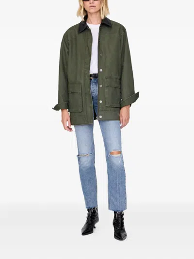 Anine Bing "sean" Army Jacket In Green