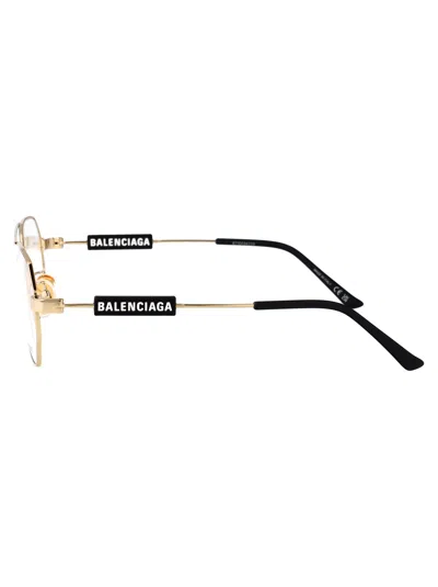 Balenciaga Gold Metal Optical Glasses In Multi