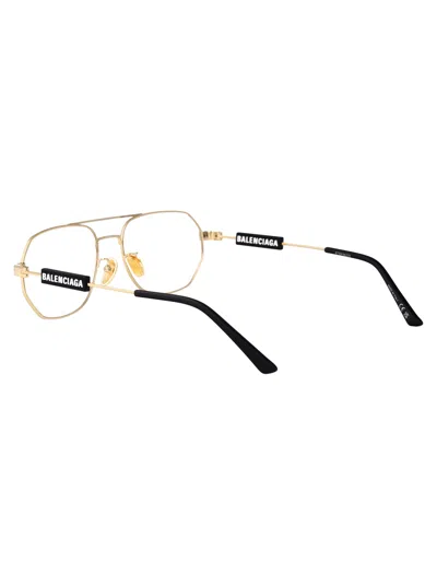 Balenciaga Gold Metal Optical Glasses In Multi