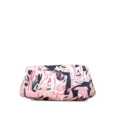 Pre-owned Chanel Multi-color Pink Velvet Leather Handbag Pouch Tote Bag ()