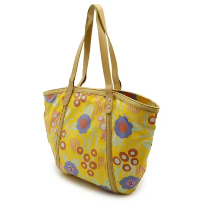 Pre-owned Chanel Multi-color Yellow High Summer Leather Shoulder Bag Tote Bag ()