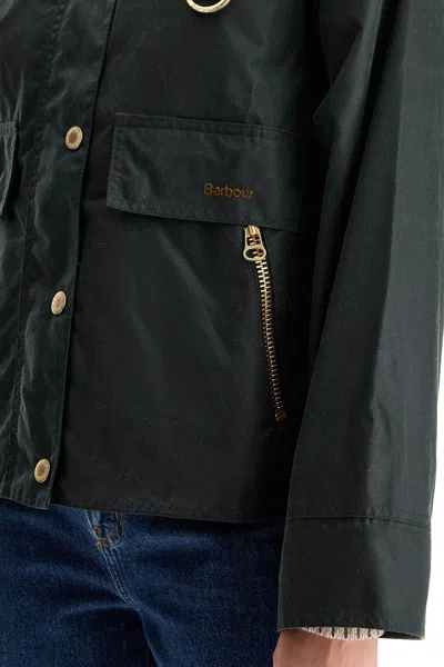 Barbour Waxed Cotton Jacket In Black