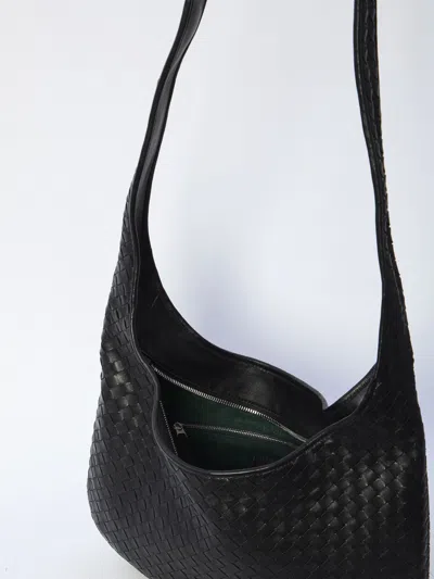 Bottega Veneta Veneto Leather Crossbody Bag In Black