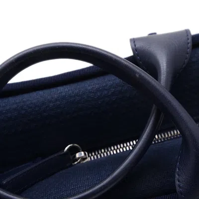Pre-owned Chanel Navy Canvas Leather Shoulder Bag () In Blue