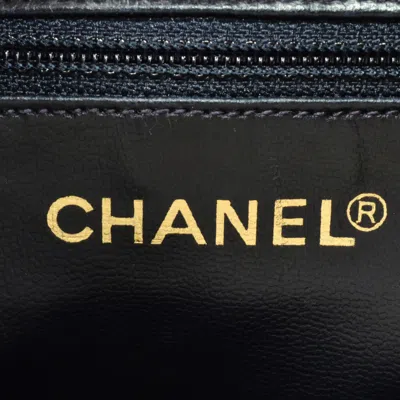 Pre-owned Chanel Navy Grained Calfskin Shoulder Bag () In Blue