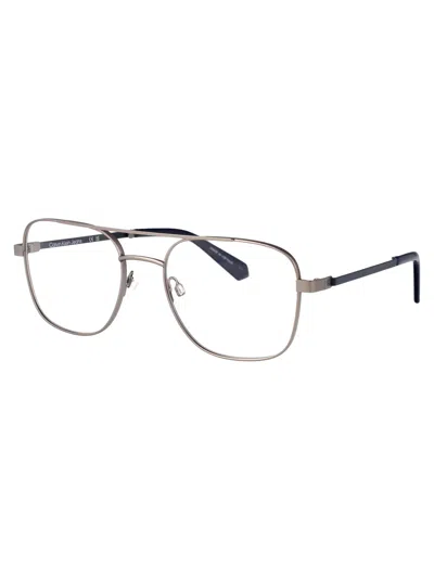 Calvin Klein Jeans Est.1978 Calvin Klein Jeans Matte Light Gunmetal Metal Glasses In Gray