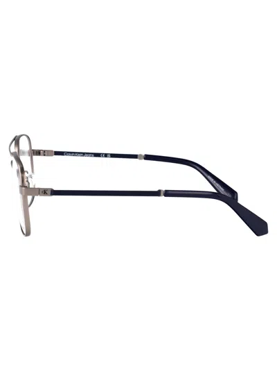 Calvin Klein Jeans Est.1978 Calvin Klein Jeans Matte Light Gunmetal Metal Glasses In Gray