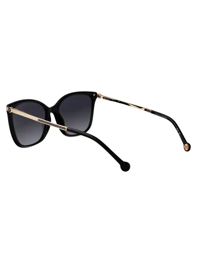 Carolina Herrera Black Acetate Sunglasses In Black