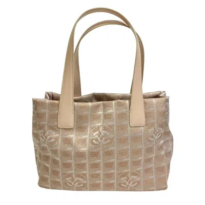 Pre-owned Chanel New Travel Line Beige Nylon Tote Bag () In Sand