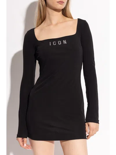 Dsquared2 Women Black Cotton Stretch Suit In Brown