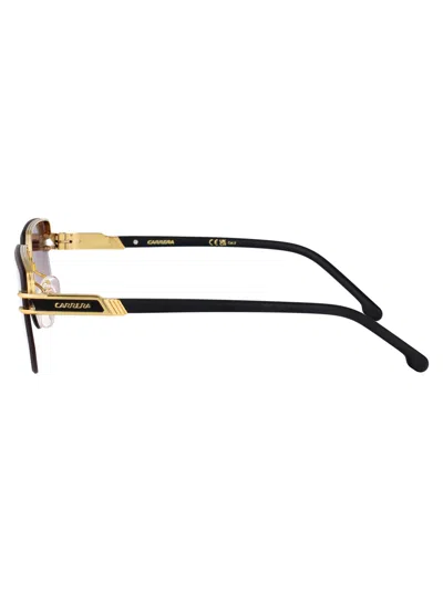 Carrera Matte Black Gold Metal Sunglasses In Brown