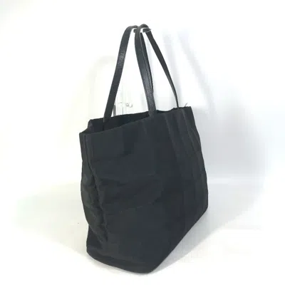 Pre-owned Chanel New Travel Line Black Nylon Leather Handbag Shoulder Bag Tote Bag ()