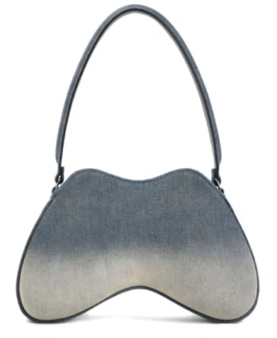 Diesel Denim Shoulder Bag With Double-d Shape In Light Wash