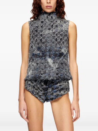 Diesel Multicolor Denim Top In Multi