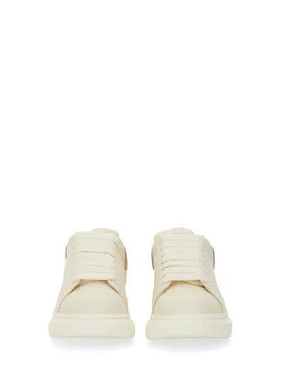Alexander Mcqueen Oversized Leather Sneakers In Neutral