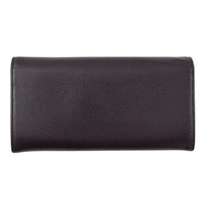 Pre-owned Chanel Purple Grained Calfskin Long Wallet (bi-fold) ()