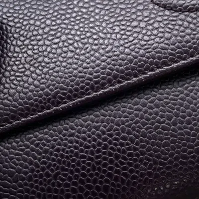 Pre-owned Chanel Purple Grained Calfskin Long Wallet (bi-fold) ()