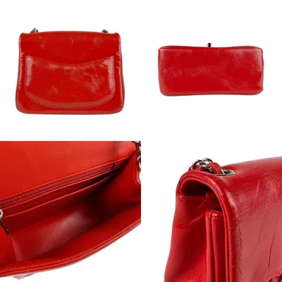 Pre-owned Chanel Red Color Coated Canvas Leather Shoulder Bag ()