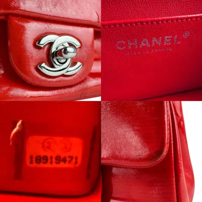 Pre-owned Chanel Red Color Coated Canvas Leather Shoulder Bag ()