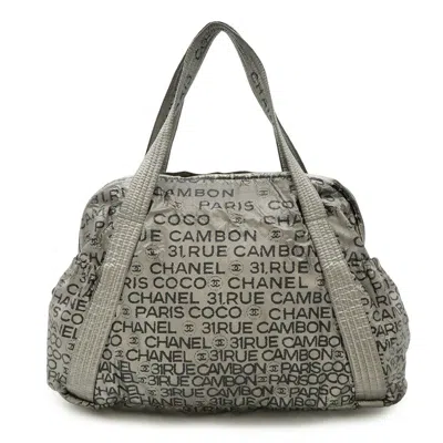 Pre-owned Chanel Silver Nylon Shoulder Bag Tote Bag ()