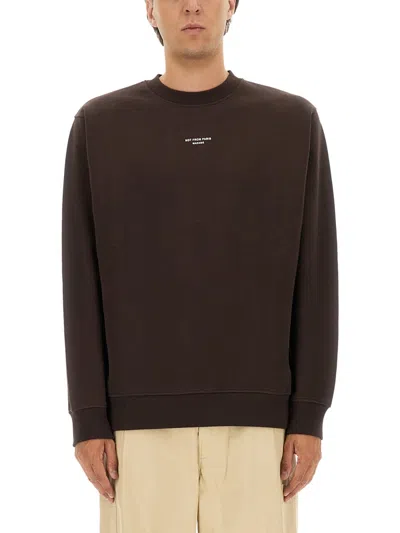 Drôle De Monsieur Sweatshirt With Slogan In Brown