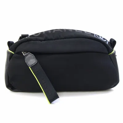 Pre-owned Chanel Sport Black Light Green Nylon Clutch Bag Pouch ()