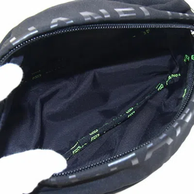 Pre-owned Chanel Sport Black Light Green Nylon Clutch Bag Pouch ()