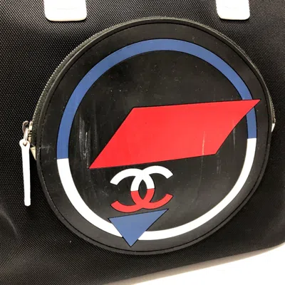 Pre-owned Chanel Sport Black White Canvas Shoulder Bag () In Multi