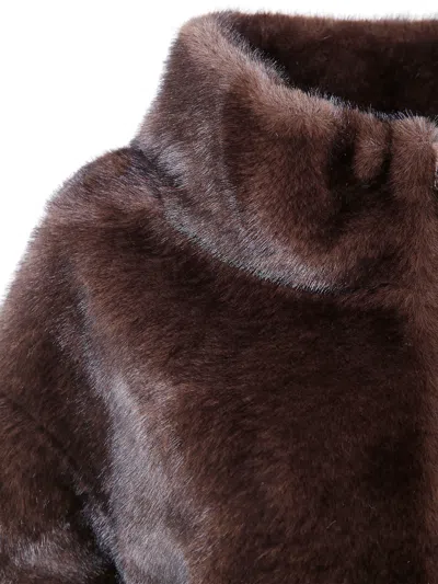 Betta Corradi "mink" Cache Coueur Zip Jacket In Brown