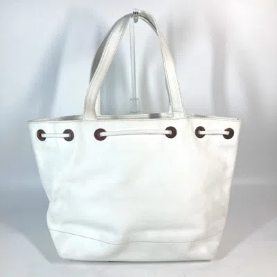 Pre-owned Chanel White Grained Calfskin Handbag Shoulder Bag Tote Bag ()