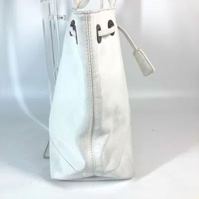 Pre-owned Chanel White Grained Calfskin Handbag Shoulder Bag Tote Bag ()